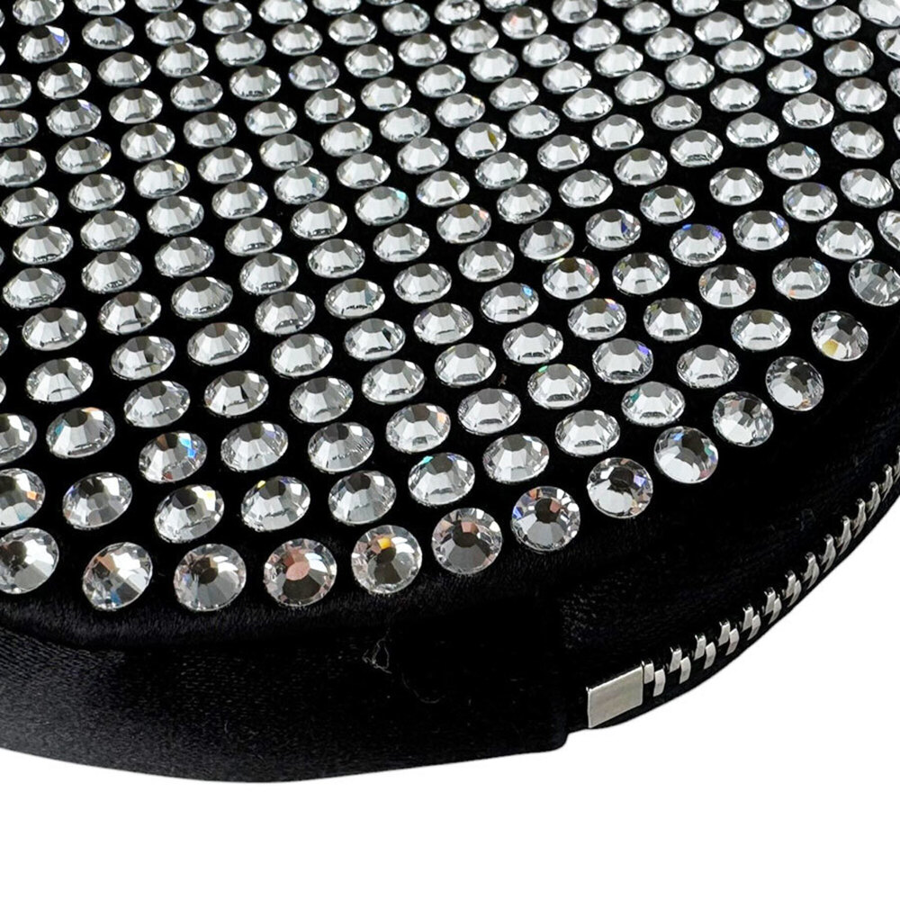 Prada PRADA Shoulder Bag, Satin, Rhinestone, Black, Women's, 1NR003 z10704 - Picture 8 of 12